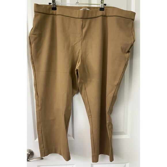 Coldwater creek 3X natural fit pull on light brown pants capri length excellent - Picture 1 of 3